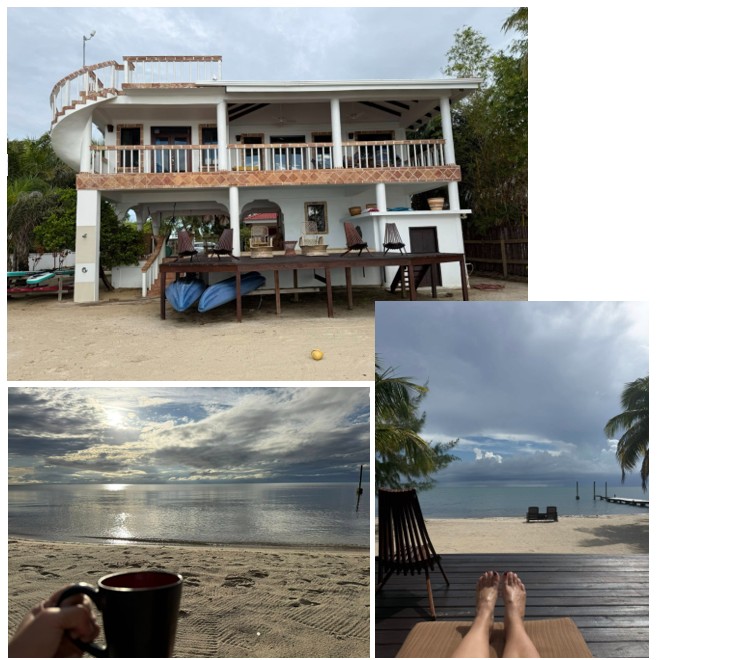 View of a VRBO vacation beach house in Belize
